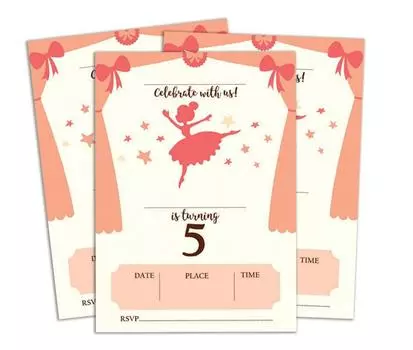 Пригласительные открытки на день рождения Darling Souvenir White, 28 шт., заполните или напишите пустые приглашения, распечатанные на принтере, принадлежности для вечеринок, 5 x 7 дюймов 5 x 7 Inches белый