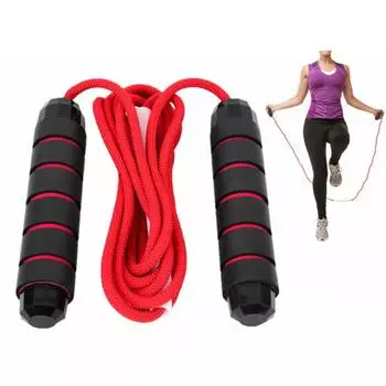 Пригодная для носки утяжеленная скакалка износостойкая пластиковая устойчивая к разрыву чёрный/красный