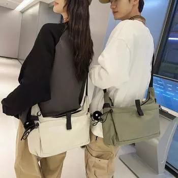 Пригородная сумка Большая вместительная сумка через плечо Сплошной цвет Студенческая сумка на плечо для мужчин и женщин светло-серый