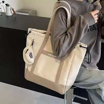 Пригородная сумка Женская сумка через плечо Большая вместительная сумка чёрный