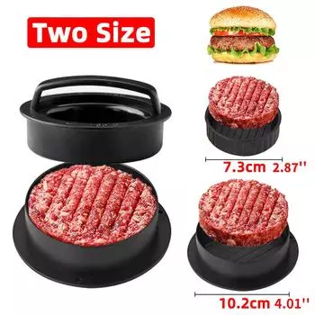Приготовьте вкусные фаршированные гамбургеры дома с помощью пресса для гамбургеров из АБС-пластика с антипригарным покрытием чёрный
