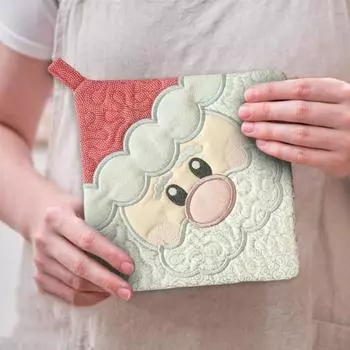 Прихватка с лицом Санты, квадратная ткань, рождественский термостойкий коврик, мультяшный прихватка с лицом эльфа для праздничного декора кухни