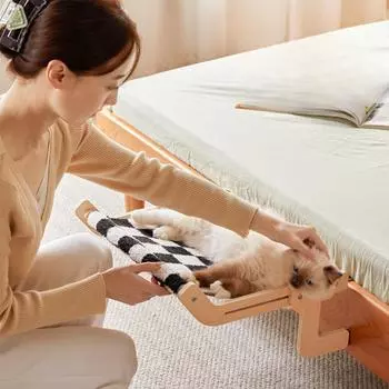 Прикроватная кровать для кошки, гамак для кошки, подвесная кровать для кошки, подвесная кровать на подоконнике, подвесная кровать, рамка для кошки, балкон с окном, загорание кошки