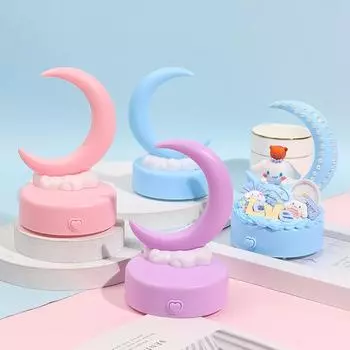Прикроватная лампа для гостиной, подарочный ночник, милый декор комнаты, детская комната, спальня, луна, полумесяц, студенческий светодиодный ночник, уникальный синий