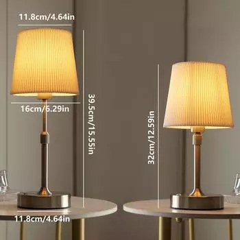 Прикроватная лампа для столовой, перезаряжаемая через USB, 5200 мАч, ночник с сенсорным управлением, портативная беспроводная настольная лампа для спальни, бара, балкона чёрный