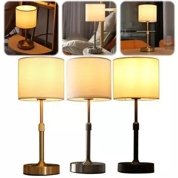 Прикроватная лампа для столовой, перезаряжаемая через USB, 5200 мАч, ночник с сенсорным управлением, портативная беспроводная настольная лампа для спальни, бара, балкона чёрный