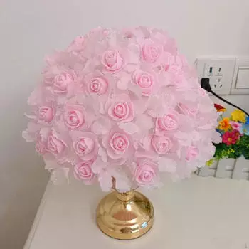 Прикроватная лампа, светильник для спальни, украшение дома с тканевым абажуром, тумбочка для стола Blue Pink