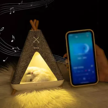 Прикроватная лампа в форме кошки, симпатичная, переносная ночник-палатка, уникальная регулируемая аудиоспальня