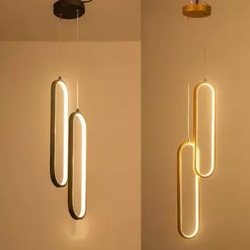 Прикроватная люстра для спальни, роскошный современный минималистичный светильник для главной спальни, гостиной, двуглавый подвесной светильник чёрный