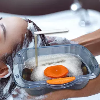 Прикроватная миска для шампуня, прочная, легкая, можно мыть волосы в постели, портативная, с подушкой для головы синий