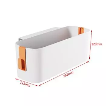 Прикроватная пластиковая корзина для хранения вещей со съемной подвесной корзиной с крючком, коробка для мелочей белый