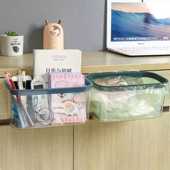 Прикроватная подвесная корзина Прикроватная стойка для хранения Подвесной мусорный бак Коробка для хранения мобильного телефона 1 pc темно-зеленого