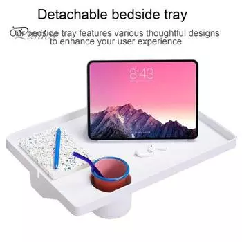 Прикроватная полка, полка для стола на двухъярусной кровати с подстаканником, прочный, выдерживающий нагрузку, легко собираемый держатель для планшета, крепление для подноса на двухъярусной кровати чёрный