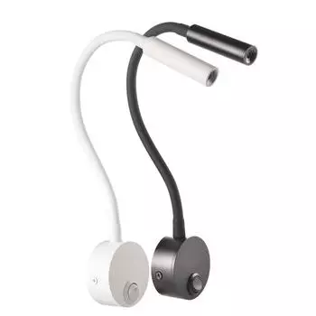 Прикроватная рабочая лампа для чтения Настенный светильник 3 Вт Светодиодный светильник для книги Настенный ночник Светодиодный гибкий прожектор Лампа белый