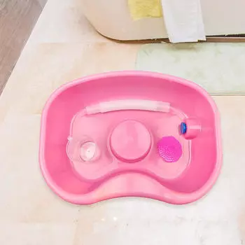 Прикроватная раковина для шампуня, миска для чистки волос, легкие аксессуары для ванной комнаты, ополаскивание и стирка розовый