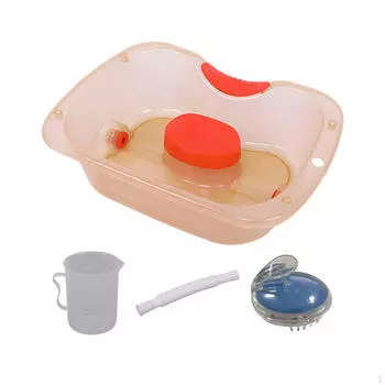 Прикроватная раковина для шампуня с подушкой для головы. Удобный многоразовый поддон для мытья под раковиной. Шланг 150 см для жёлтый