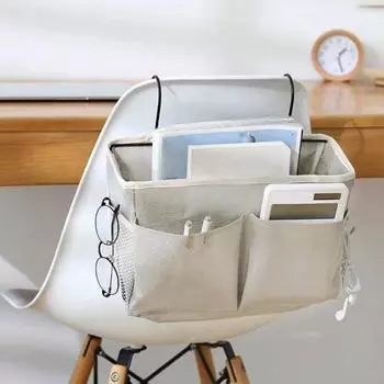 Прикроватная сумка для хранения Yousheng, простая установка, прочная, компактная, креативная подвесная сумка для хранения для дома, спальни, общежития серый