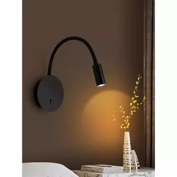 Прикроватные светильники-точечные светильники Лампы для чтения Светильники для спальни Простые, современные, креативные, для коридора, гостиничные номера, гостиные, фоновые настенные светильники Warm White (2700-3500K) белый