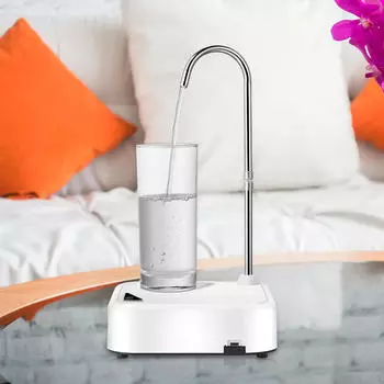 Прикроватный диспенсер для воды, электрический насос для бутылок, зарядка через USB, питьевая подставка на столешнице белый