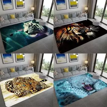 Прикроватный коврик для комнаты, коврик для кухни, ванной комнаты, свирепый леопардовый ковер для гостиной, журнальный столик, напольный коврик для спальни 40x60cm