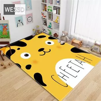 Прикроватный коврик с мультяшными животными, милый длинный напольный коврик для спальни, небольшой коврик для дивана, коврик для ванной, нескользящий коврик, фланелевой коврик 40x60cm 1pcs
