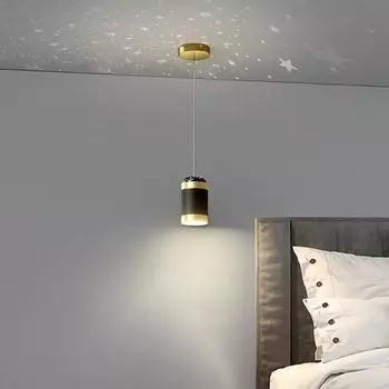 Прикроватный подвесной светильник, романтическая проекция пятиконечной звезды, современная гостиная, спальня, кухня, остров, звездное искусство, люстра, подвесной светильник чёрный