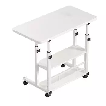 Прикроватный столик с колесами, 3 яруса полок, регулируемая высота, эргономичный мобильный прикроватный столик для ноутбука