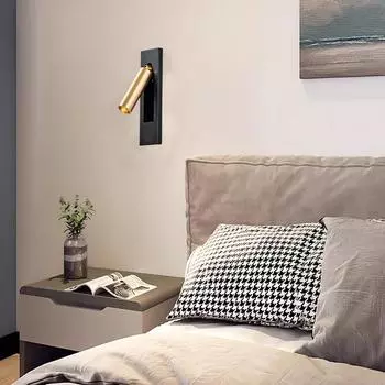 Прикроватный светильник для чтения, светильник для гостиничного номера, настенный светильник в стиле ретро для спальни, креативный настенный светильник для гостиной 3W&Warm light