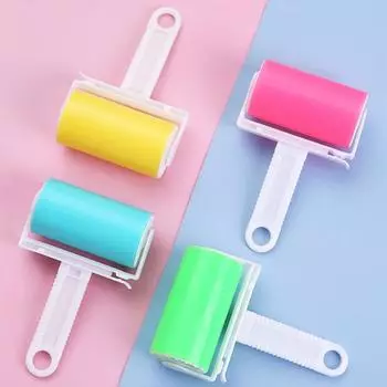 Прилипающее устройство для удаления шерсти домашних животных Приспособление для удаления пыли с одежды Роликовый очиститель Моющийся липкий ворсовый инструмент для сбора ворса Многоразовые аксессуары зелёный