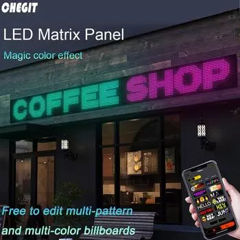 Приложение Бесплатное редактирование Многоузорчатая Многотекстовая наружная водонепроницаемая коммерческая вывеска Освещение Дисплей Рекламный щит Тележка для кофейного столика 16x64 LEDs 9x37 CM