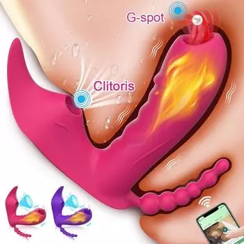 Приложение с дистанционным управлением, фаллоимитатор для точки G на большом расстоянии, вагинальный вибратор, секс-игрушка с анальной бусинкой, 9 режимов всасывания, 9 лизания и 9 режимов вибрации