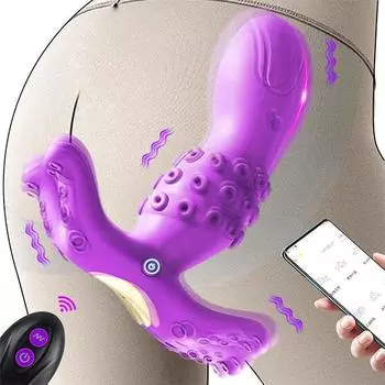 Приложение с дистанционным управлением, женский носимый вибратор для клитора осьминога, вибратор для точки G, фаллоимитатор, сосок, анальный стимулятор клитора, мастурбатор для взрослых, секс-игрушки для женщин