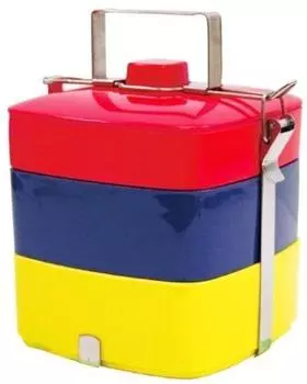 Primal Designs Lunch Box 3 Tier Picnic Square Box with Package National Flag Columbus 3200ml