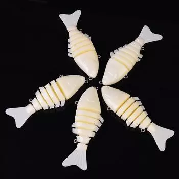 Приманка 10 см, пластиковая жесткая приманка, 7 многосекционных бежевых приманок, ложная приманка