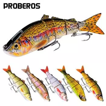 Приманка 22 см, 5 пластиковых биомиметических приманок, 113 г, мультирыбная приманка, 6 цветов, перекидной рот, окунь, все в одном