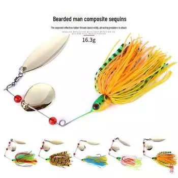 Приманка Bearded Man Metal Sequin - 16,3 г, конструкция, препятствующая зацеплению, привлекает рыбу сильным шумом, искусственная наживка 1 piece