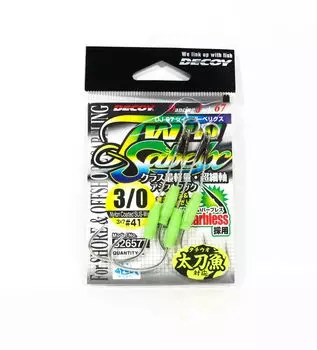 Приманка DJ-67 Twin Sabelx Проволочные вспомогательные крючки Размер 3/0 (6577)