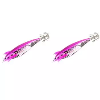 Приманка для креветочной рыбы в виде кальмара 7 см с 3D-глазами и крючками для любителей рыбалки (Красная роза)