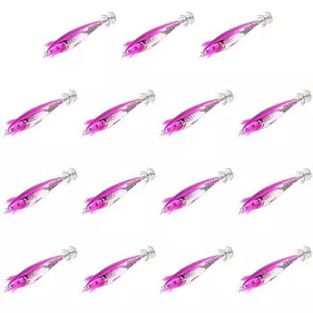 - Приманка для ловли кальмаров в виде креветок из дерева 7 см с 3D-глазами и крючками для любителей рыбалки (Роуз Ре