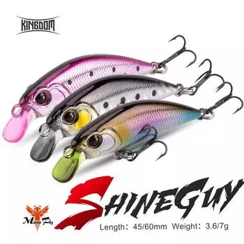 Приманка для рыбалки Kingdom Crankbait Isca, искусственная приманка Jerakbait, медленно тонущая, 45 мм, 3,6 г, воблеры, приманка для гольяна, щуки, форели, модель 0502