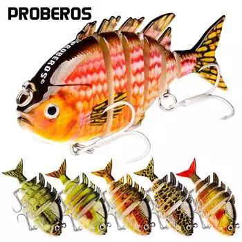 Приманка для рыбы, 8 цветов, 8 см, жесткая пластиковая приманка, 15,5 г, приманка для морской рыбалки, 6 секций, многосекционная рыбная биомиметическая приманка