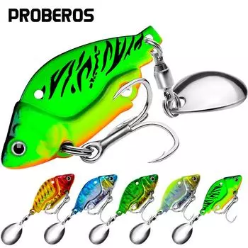 Приманка-приманка, вращающаяся на большие расстояния с блестками VIB, металлическая медная бионическая приманка с микровстряхивающим покрытием, деформированная приманка для окуня Luya 9g