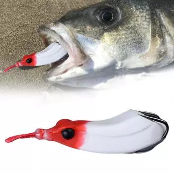 Приманка с двойными крючками, джиговые воблеры, износостойкая имитация, мягкая, предотвращает побег, 17 г, 7 см, цветная наживка для громовой лягушки, искусственная рыболовная приманка, инструмент для рыбалки белый
