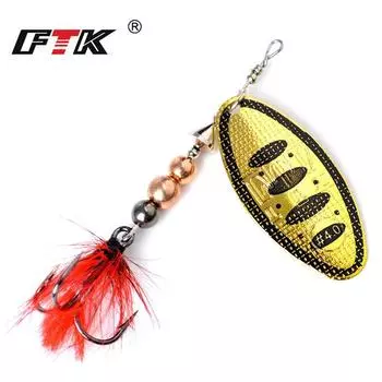 Приманка-спиннер FTK Willow 20 г 14 г 8 г Медь Размер 3#-5# с тройным крючком 2#-1/0# Приманка 78mm--001 красный