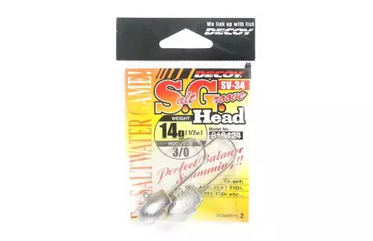 Приманка SV-34 Джиг-головка Соляная канавка S.G Размер головки 3/0, 14 грамм (6424)