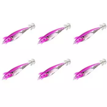 Приманка в виде креветки-кальмара из дерева AU 7 см с 3D-глазами и крючками для любителей рыбалки (Роуз Р