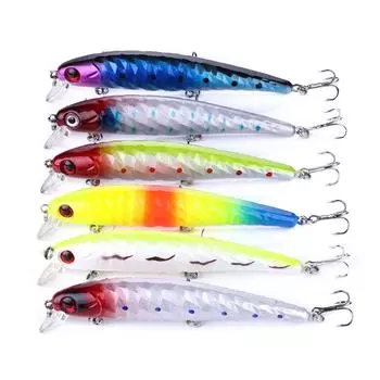 Приманки для ловли гольяна на окуня - набор тонущих приманок для джеркбейта, твердые приманки, воблер для форели, мускусной синежаберной рыболовной вилки, 6 шт./компл.