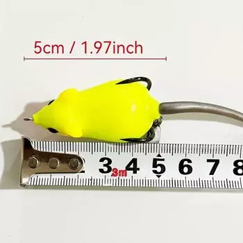 Приманки для ловли мышей на верхней воде - бионические приманки для окуня и змееголова, набор плавающих мягких приманок для пресной и соленой воды 3pcs