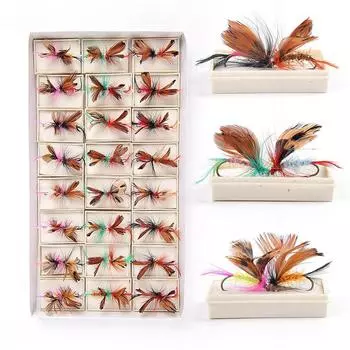 Приманки для ловли нахлыстом, 48 шт./лот, сухие летающие приманки/крючки, одинарный крючок, сухая рыболовная приманка, рыболовные снасти 48 pcs