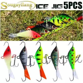 Приманки для зимней рыбалки 5,2 см 5 шт. Металлические рыболовные крючки Приманки Зимние виды спорта на открытом воздухе Снасти для зимней рыбалки 5 Pcs Fishing Lures